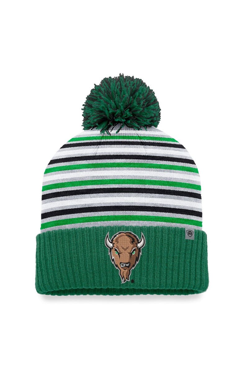 TOP OF THE WORLD Men's Top of the World Kelly Green Marshall Thundering Herd Dash Cuffed Knit Hat with Pom, Main, color, 