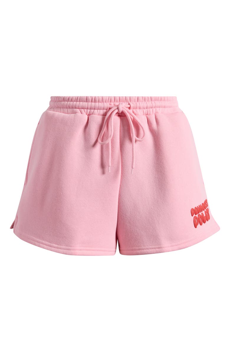 Princess Polly Cotton Blend Drawstring Sweat Shorts, Main, color, Pink