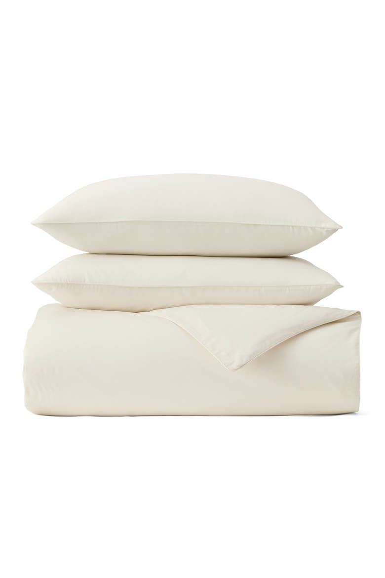 Signature Piped Edge Duvet Set, Main, color, CREAM/ CREAM