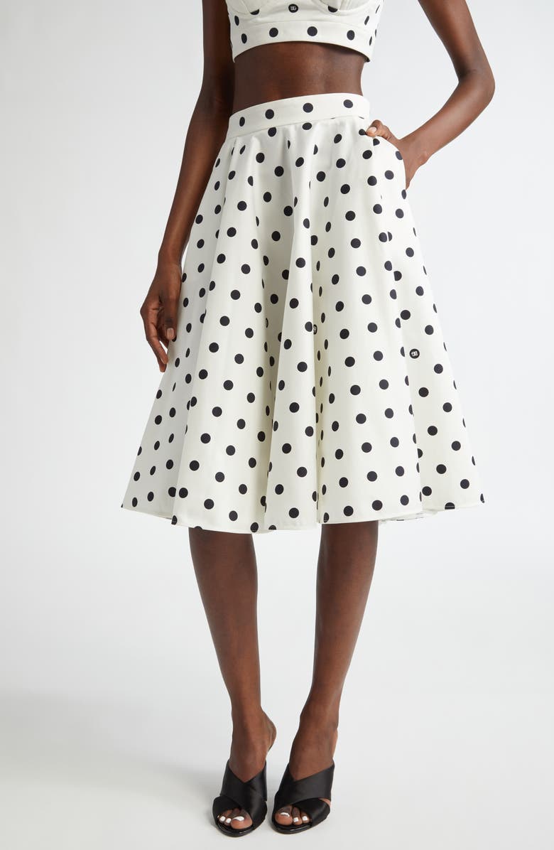 Dolce&Gabbana DG Logo Polka Dot Skirt, Main, color, 