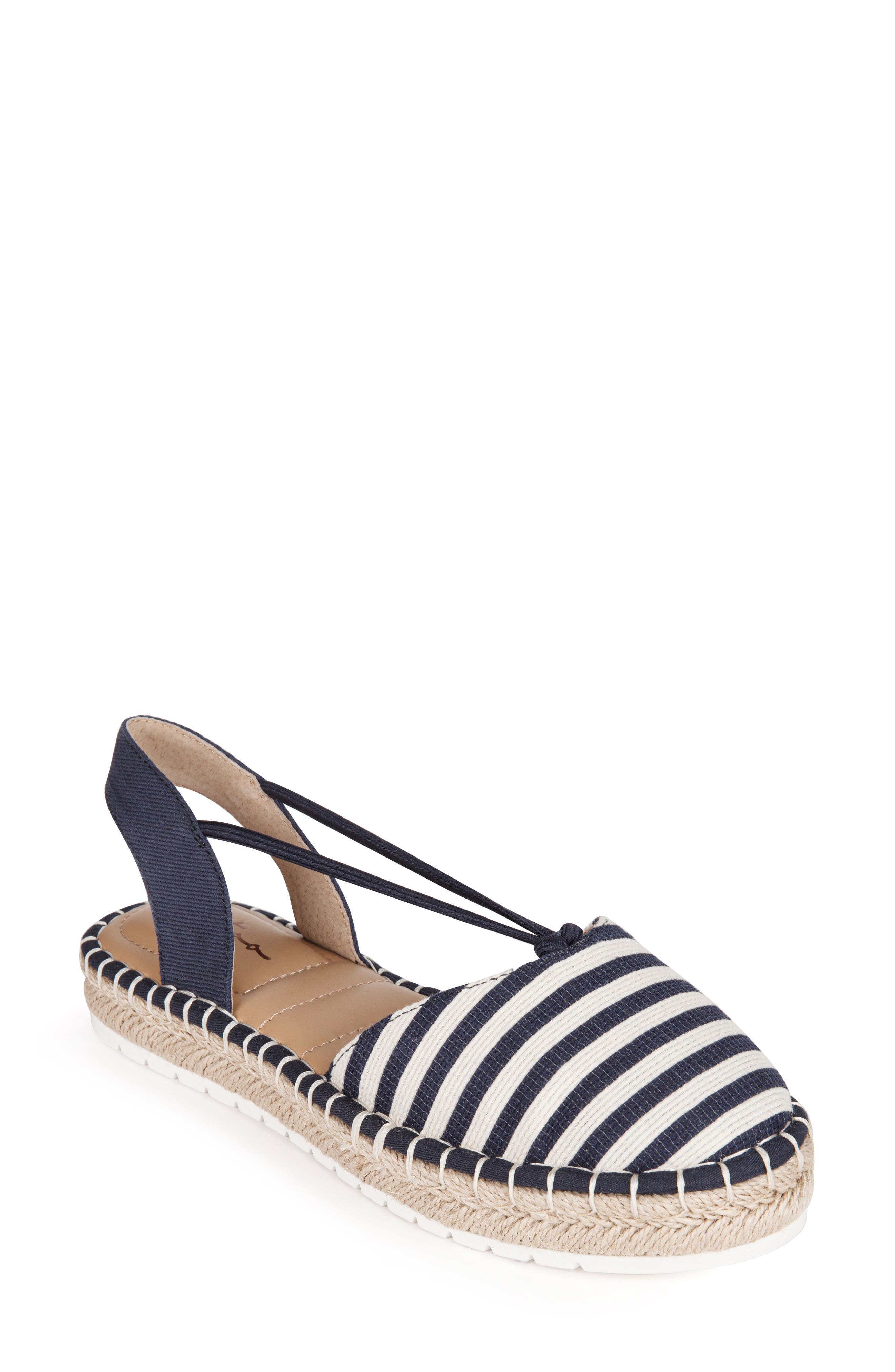 Me Too Cheslie Espadrille, Main, color, Navy/ White Stripe