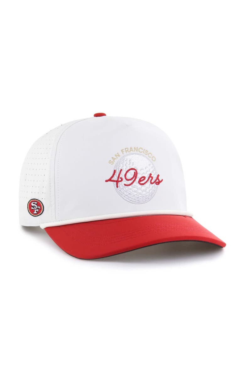 '47 Men's '47 White/Scarlet San Francisco 49ers Gimmie Golf Hitch Rope Adjustable Hat, Main, color, 