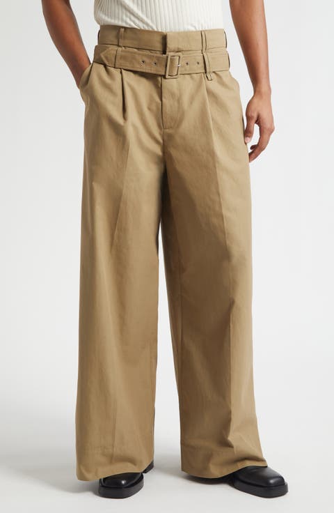 Double Belt Loop Wide Leg Pants