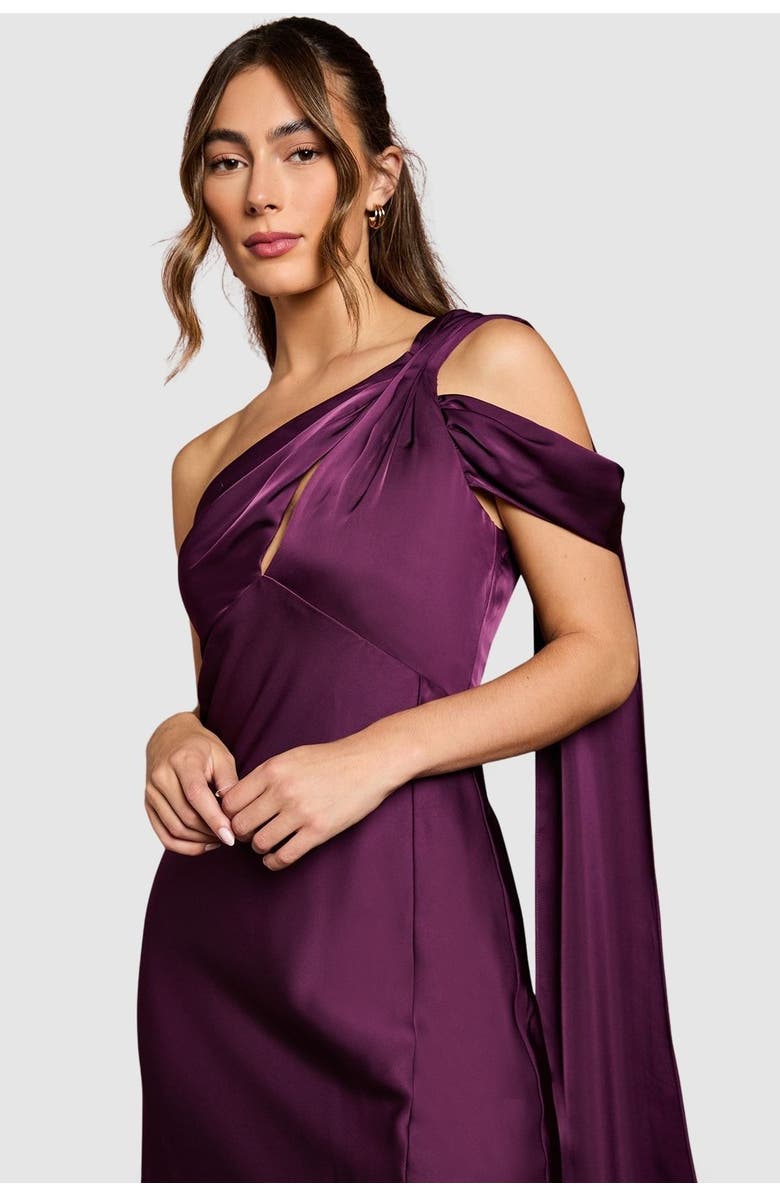 Coast Satin Fishtail Maxi Dress, Alternate, color, Grape