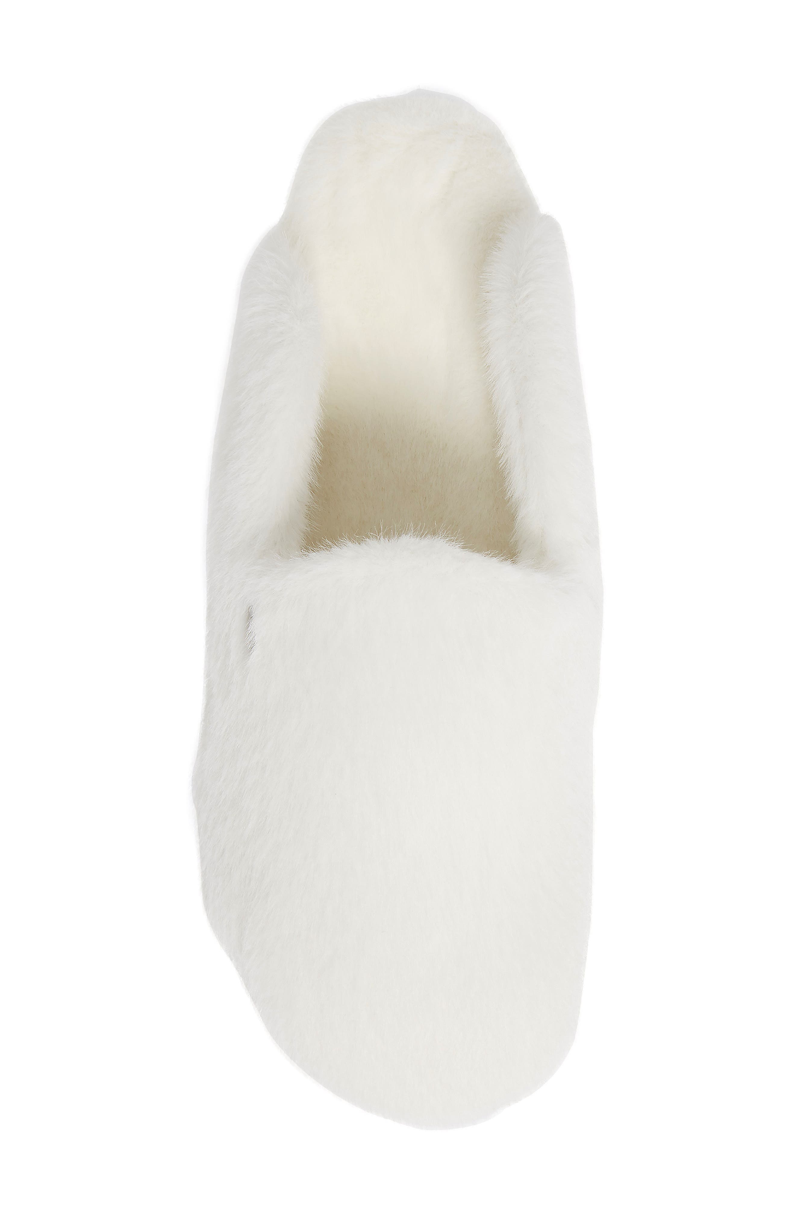 Leisurelee Faux Fur Slipper, Alternate, color, WHITE