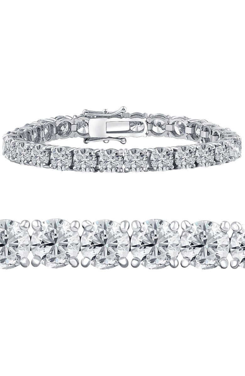 Bliss Diamond 26.94Ct TW Round Diamond 7" Tennis Bracelet 14k Gold Lab Grown, Main, color, 