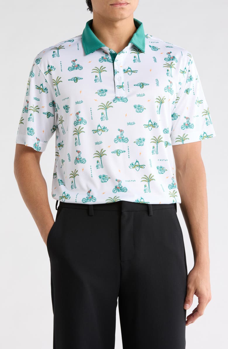 Swannies Wild Short Sleeve Polo, Main, color, White