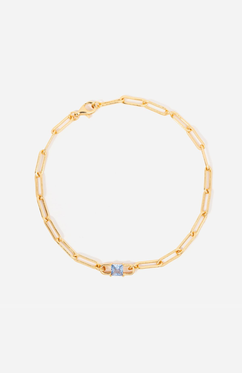 Birthstone Paperclip Chain Bracelet