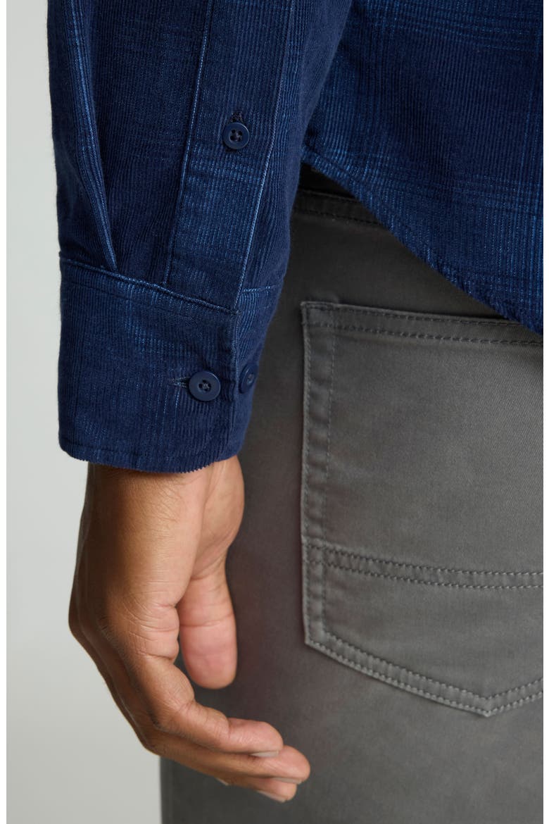 Winfield Ombré Check Cotton Corduroy Button-Up Shirt, Alternate, color, NAVY
