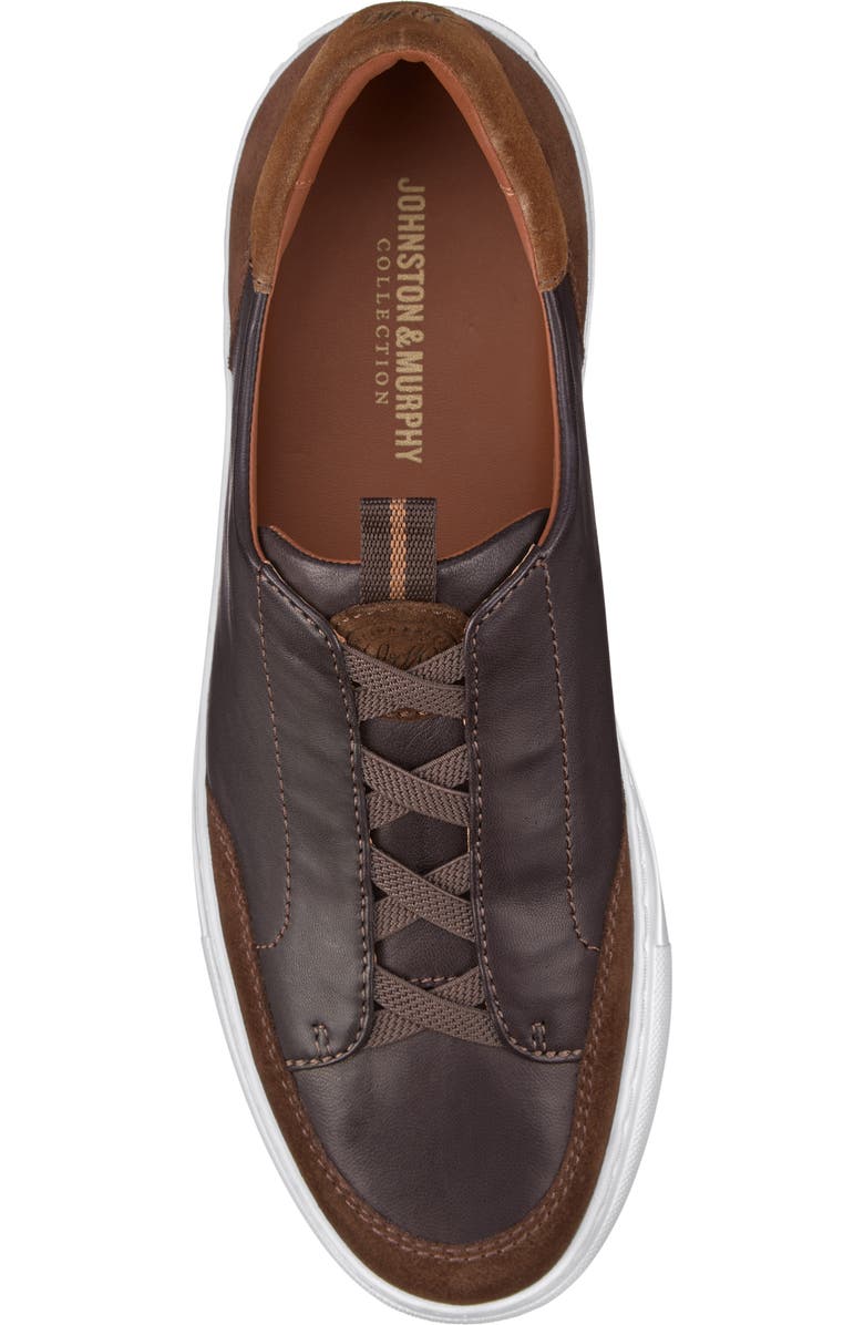 JOHNSTON & MURPHY COLLECTION Johnston & Murphy Anson Lace to Toe Sneaker, Alternate, color, Dark Brown Sheepskin/ Suede