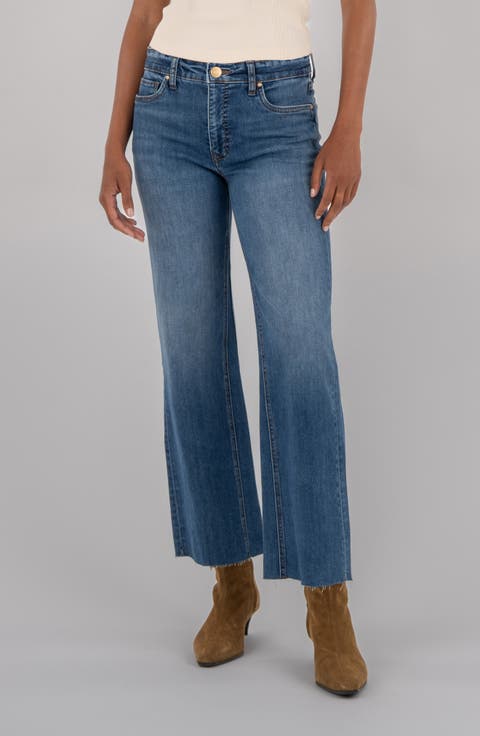 Kelsey Raw Hem Kick Flare Jeans (Diligence) (Regular & Petite)