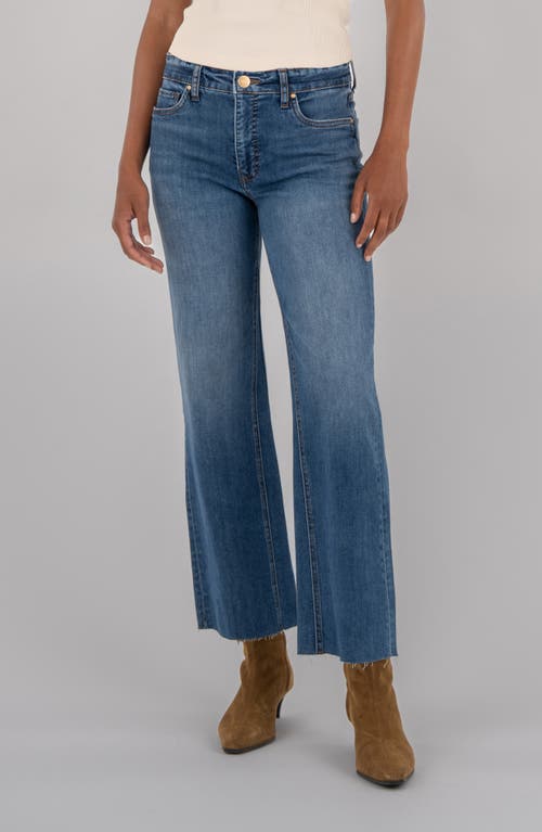 Kut From The Kloth Kelsey Raw Hem Kick Flare Jeans In Blue