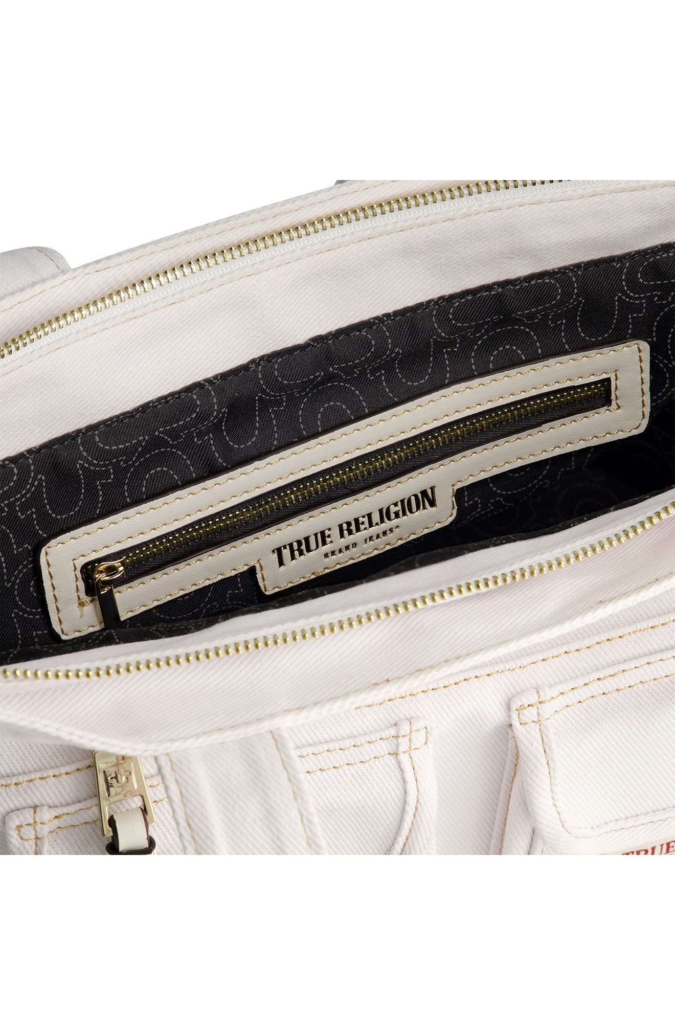Multi-Pocket Denim Tote, Alternate, color, WHITE