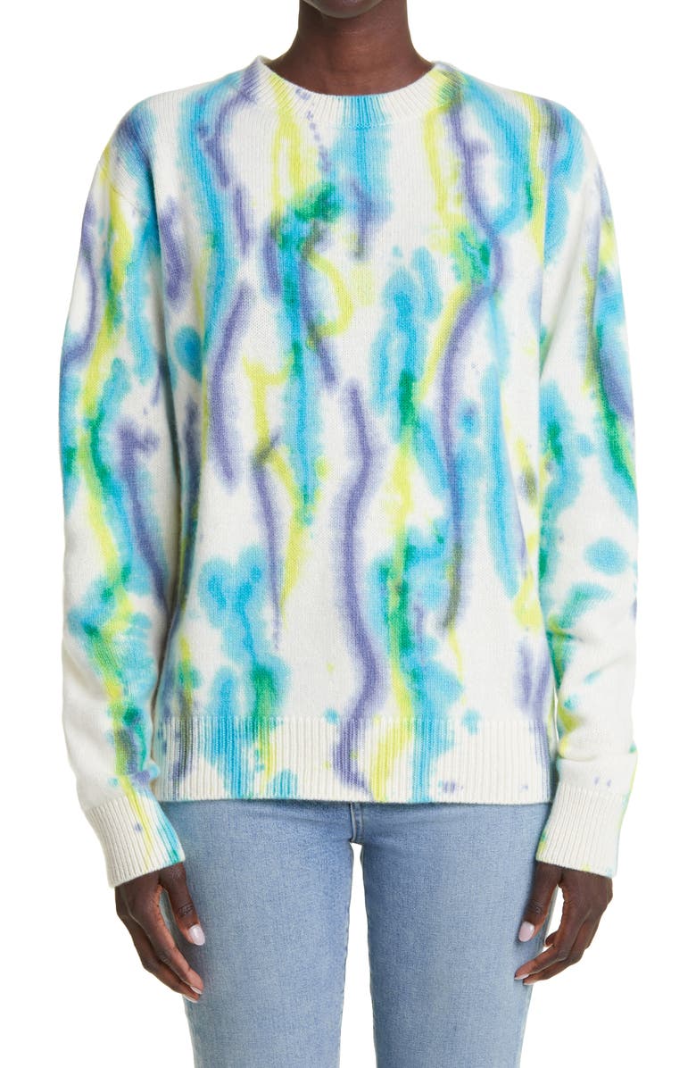 The Elder Statesman Women's Watercolor Cashmere Sweater, Main, color,