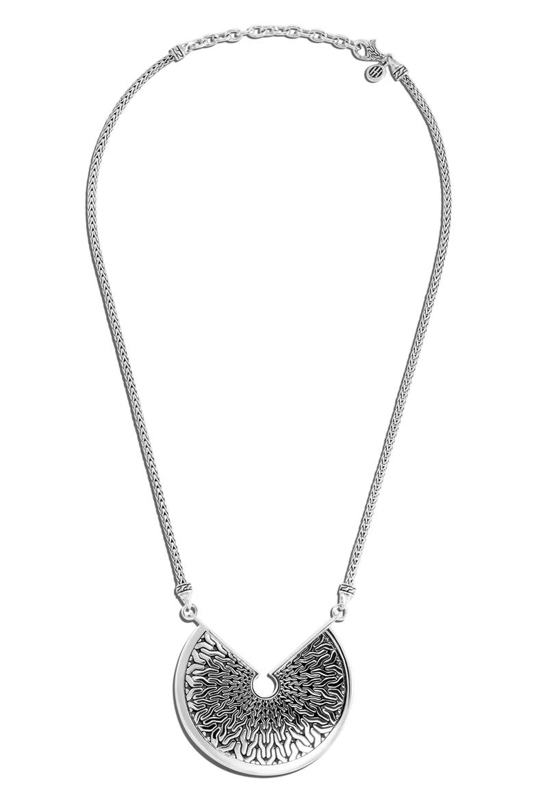 Classic Chain Radial Statement Necklace, Main, color, SILVER