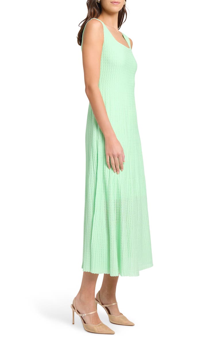 Misook Cable Knit A-Line Dress, Alternate, color, Paradise Green