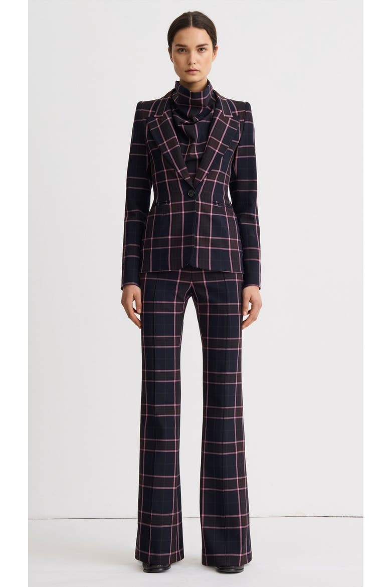Hourglass Blazer, Main, color, Fig Plaid
