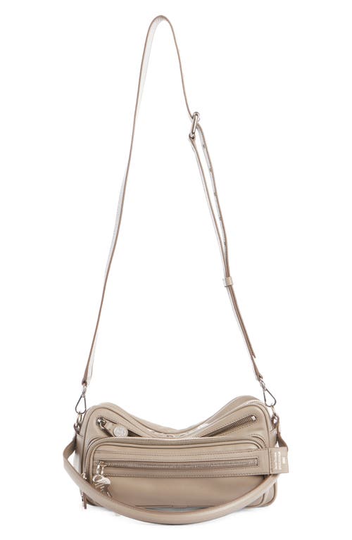 Acne Studios Small Camero Leather Shoulder Bag In Taupe Beige