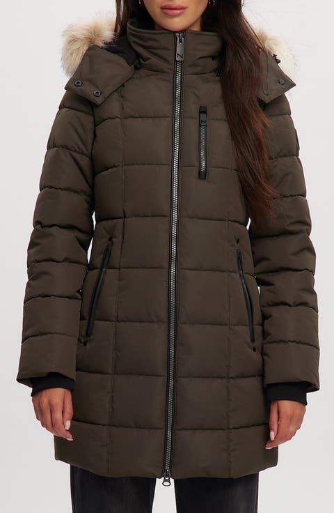 Hannah Faux Fur Trim Hooded Parka
