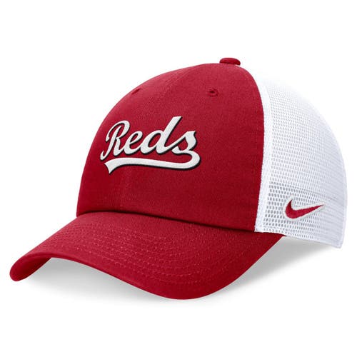 Nike Red Cincinnati Reds Wordmark Adjustable Trucker Hat