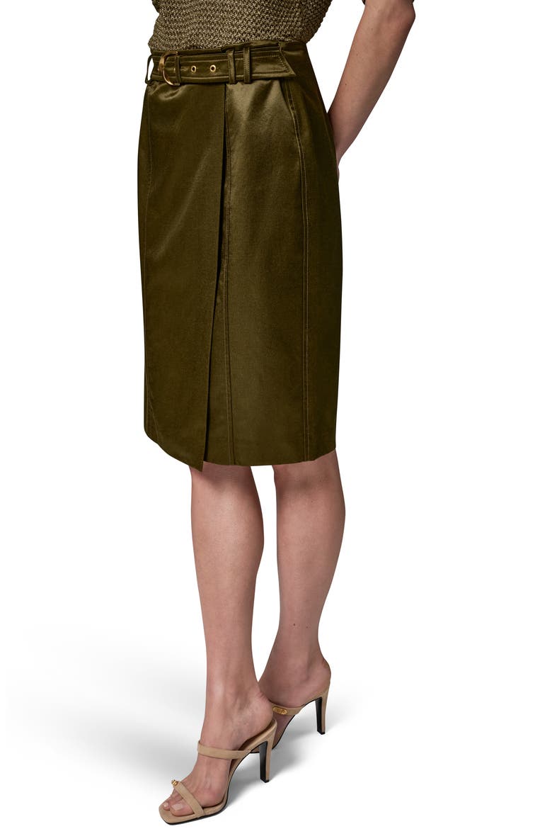Belted Wrap Midi Skirt, Alternate, color, OLIVE BRINE