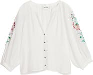Desigual Embroidered Sleeve Top