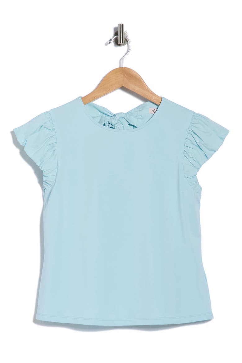 Ruffle Cap Sleeve T-Shirt, Alternate, color, PALE BLUE
