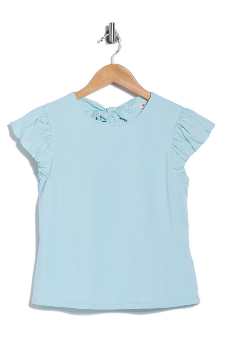 Nanette Lepore Ruffle Cap Sleeve T-Shirt, Main, color, Pale Blue