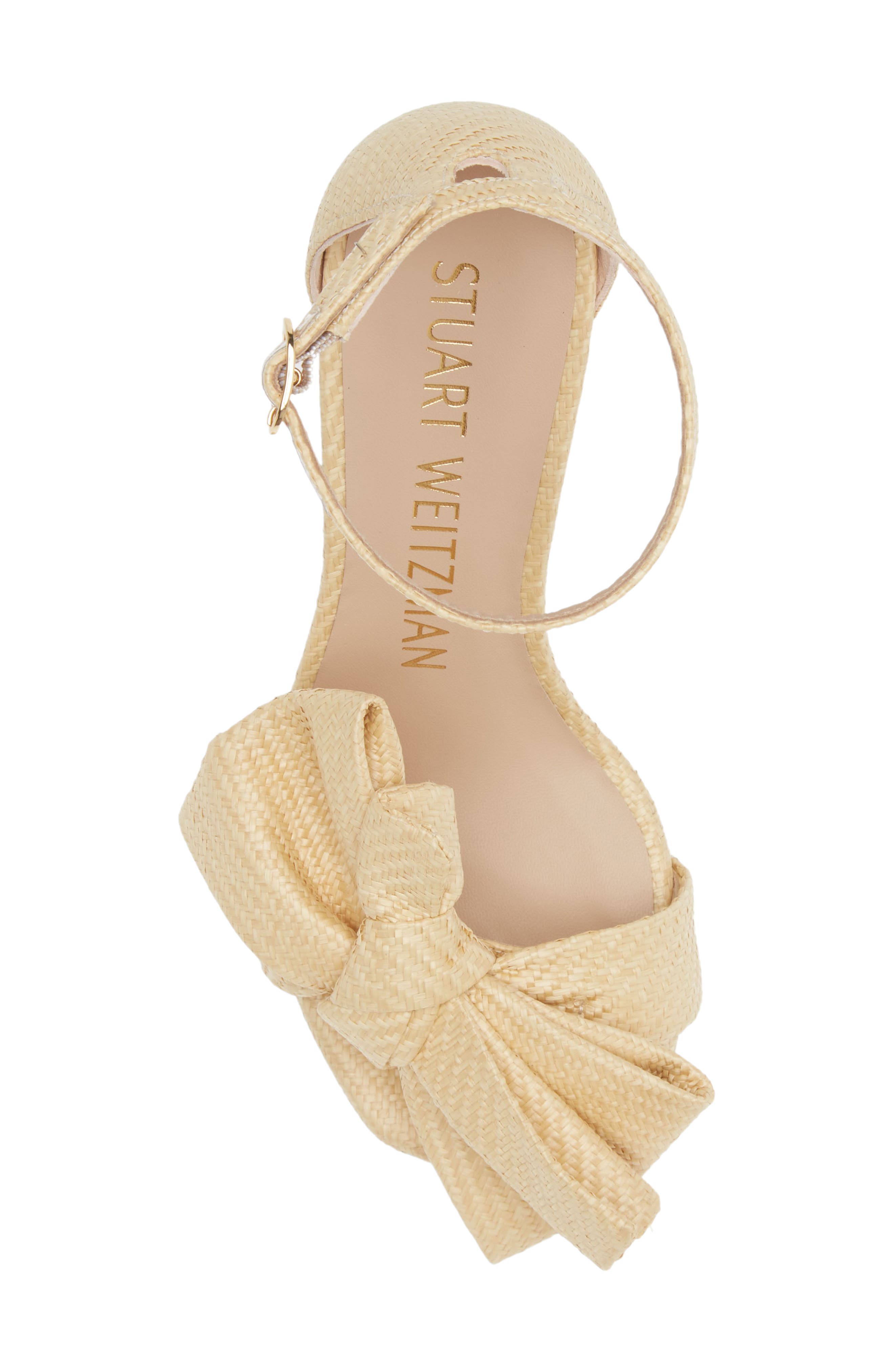 Stuart Weitzman Nudistcurve Loveknot Sandal, Alternate, color, Wheat