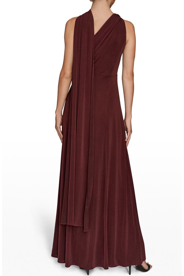Drape Sleeveless Side Slit Gown, Alternate, color, BERRY