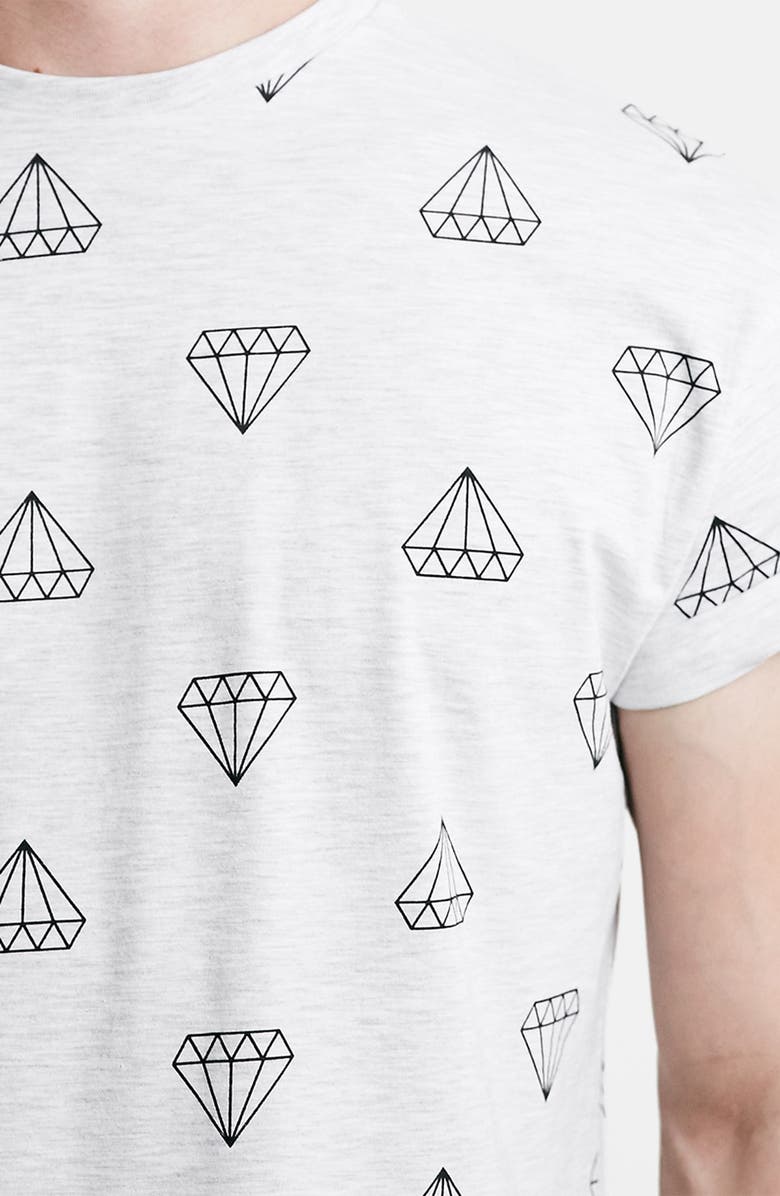 Topman Diamond Print T-Shirt, Alternate, color, 