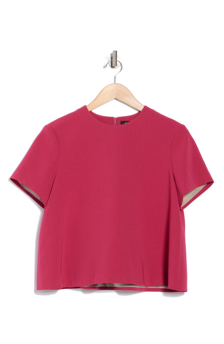 Theory Short Sleeve A-Line Top, Alternate, color, Deep Rose