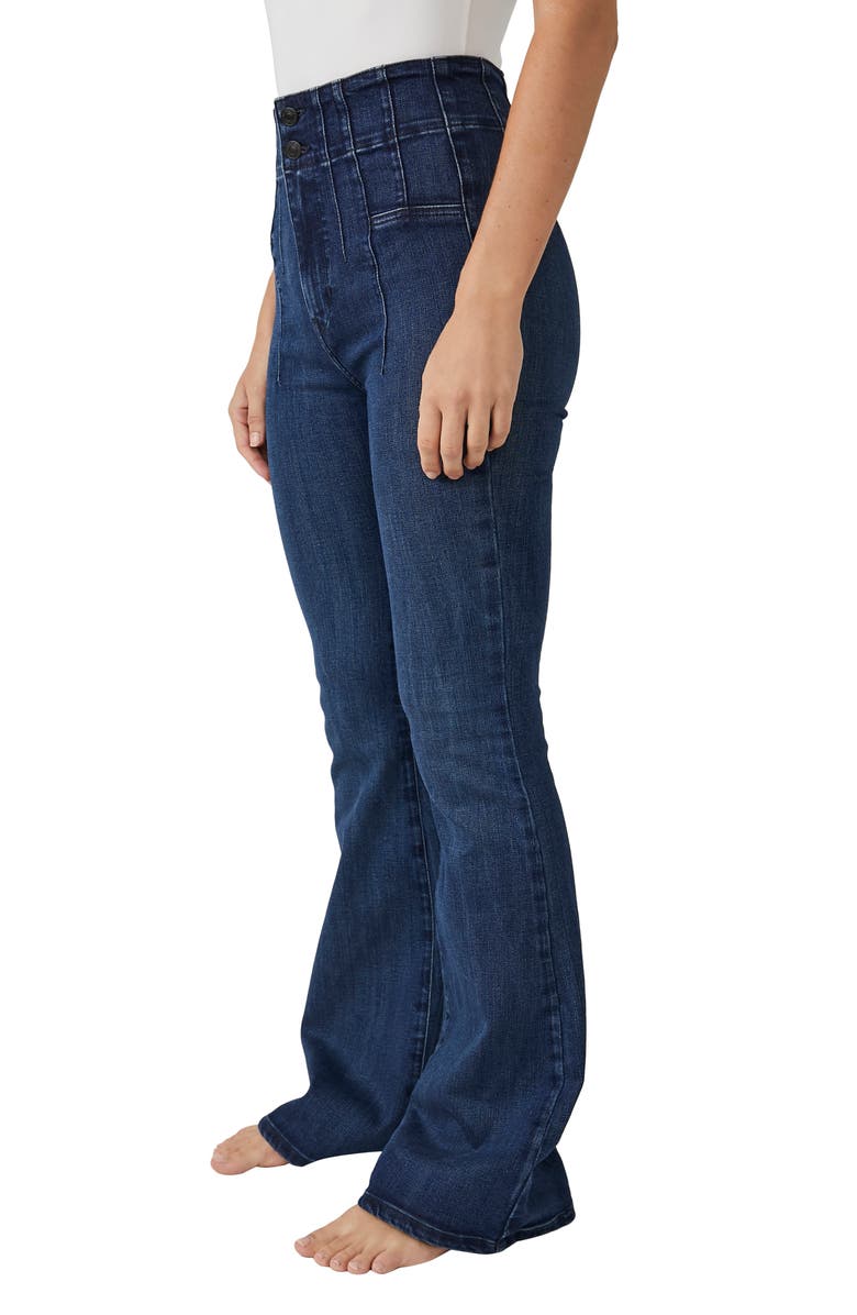 Free People We the Free Jayde Flare Jeans, Alternate, color, Night Sky
