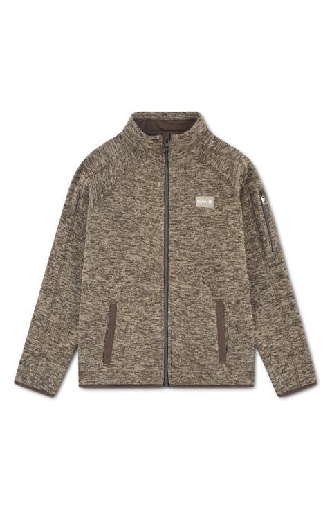Kids' Heathered Full Zip Fleece Jacket (Big Kid)
