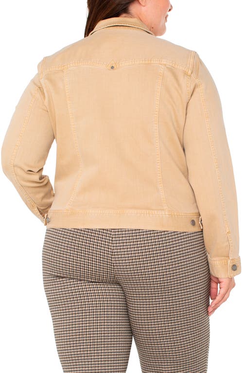 Shop Liverpool Los Angeles Classic Denim Jacket In Hayseed Tan