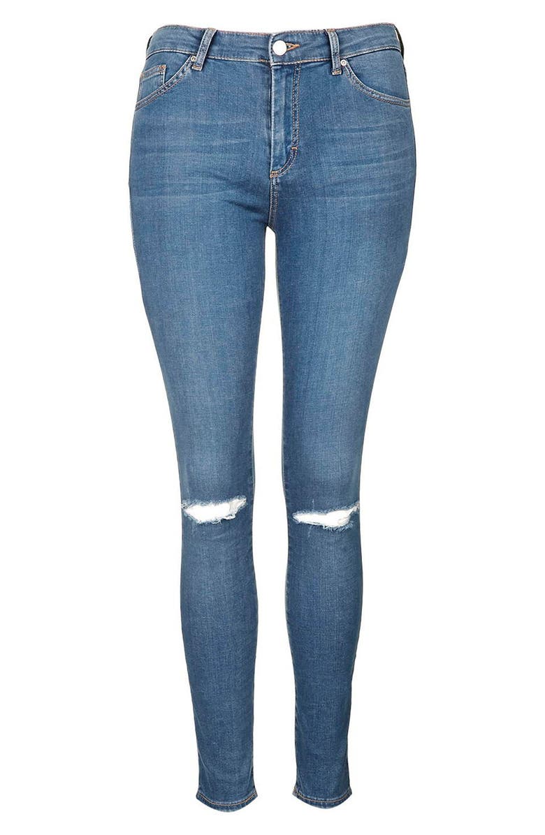 Topshop Leigh Ripped Skinny Jeans, Alternate, color, 