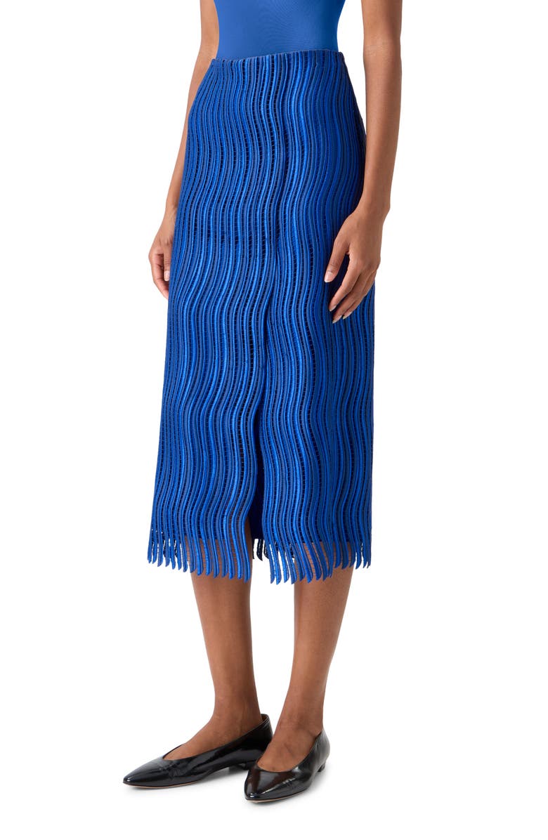 Akris Techno Lace Midi Skirt, Alternate, color, Lapis Blue