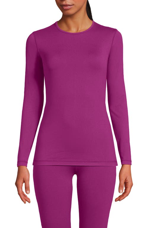 Lands' End Baselayer Cozy Thermaskin Crewneck Top In Pink