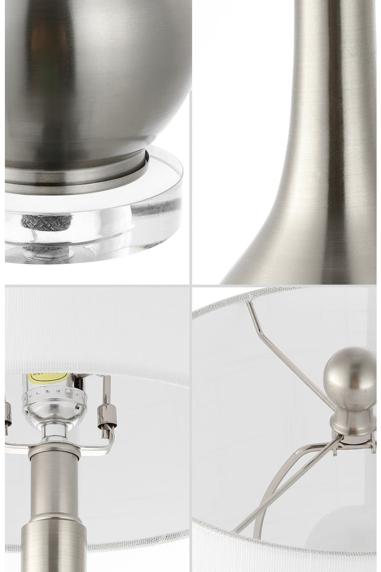 Dylan 25" Metal/Crystal Teardrop LED Table Lamp, Alternate, color, Nickel