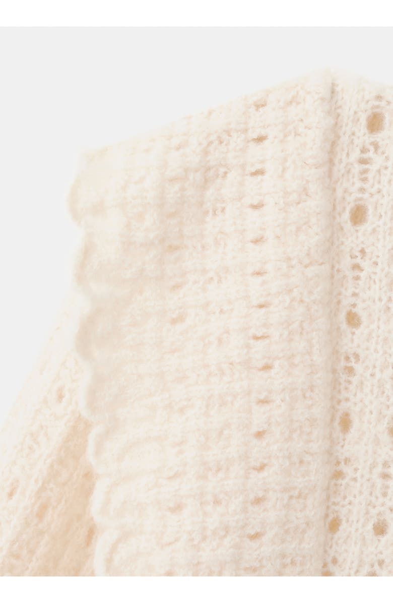 MANGO Openwork Sweater, Alternate, color, Ecru
