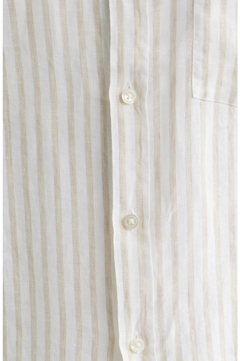 Liam Regular Fit Linen Button-Up Shirt, Alternate, color, OPEN BEIGE