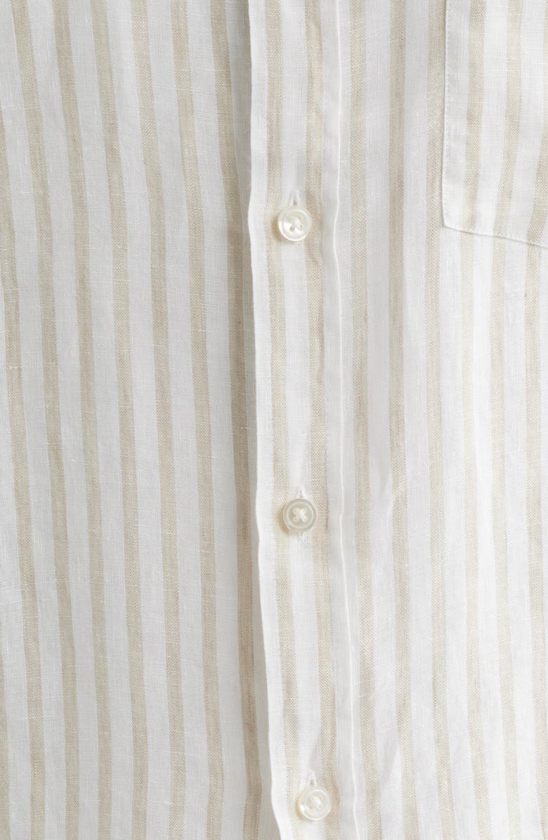 BOSS Liam Regular Fit Linen Button-Up Shirt, Alternate, color, Open Beige