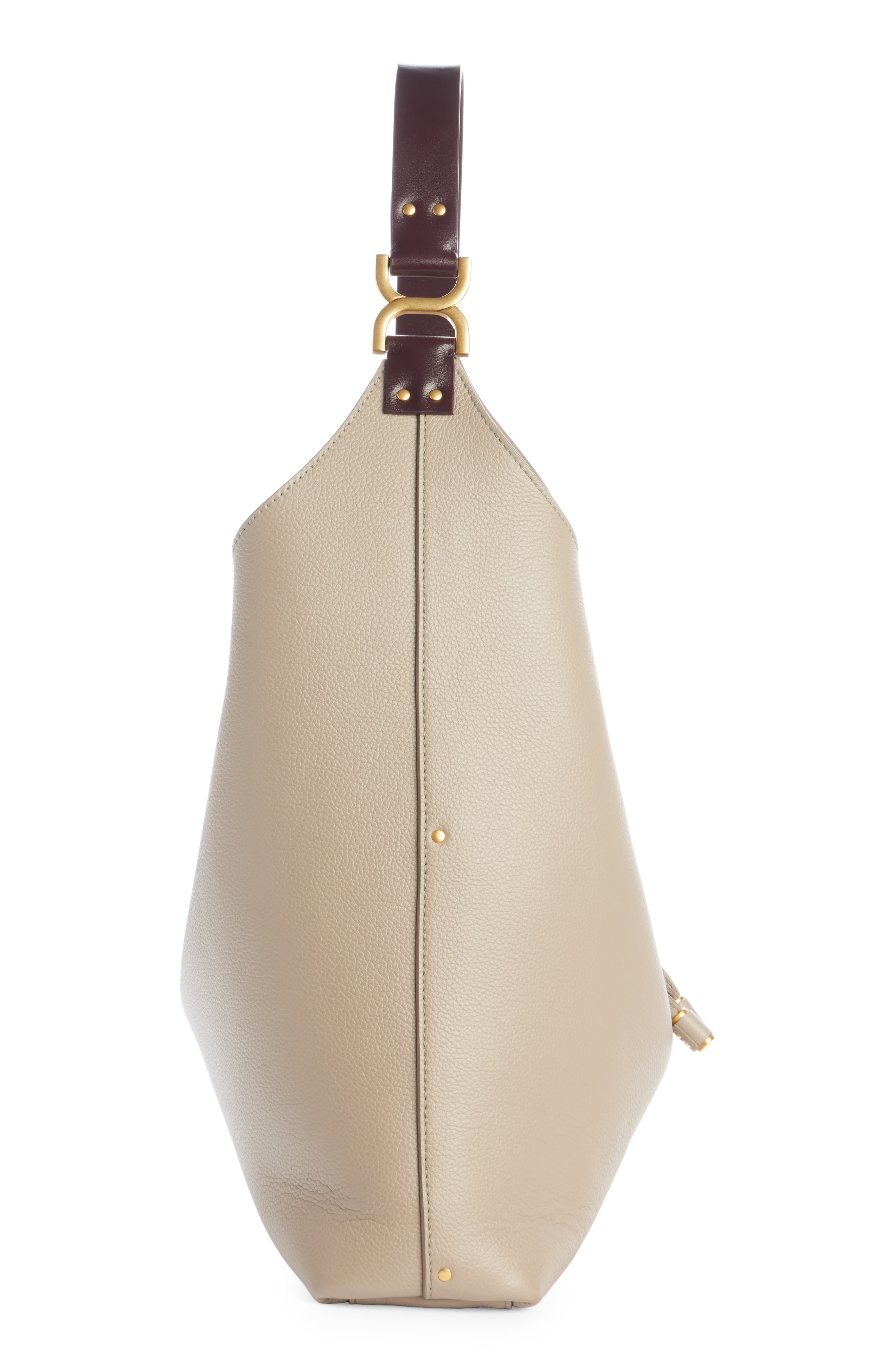 Chloé Marcie Leather Hobo Bag, Alternate, color, Motty Grey 23W