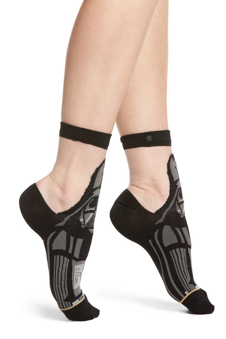 Vader Monofilament Ankle Socks, Main, color, BLACK