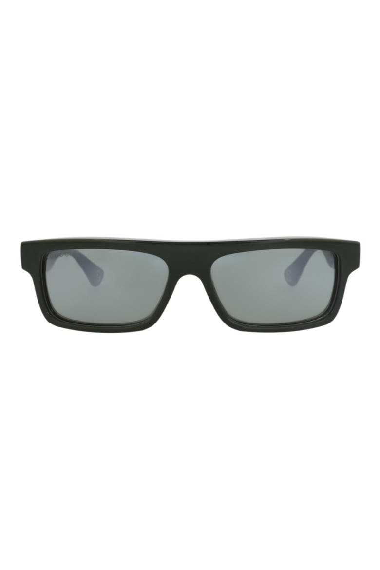 54mm Gradient Rectangular Sunglasses, Main, color, GREEN GREEN SILVER