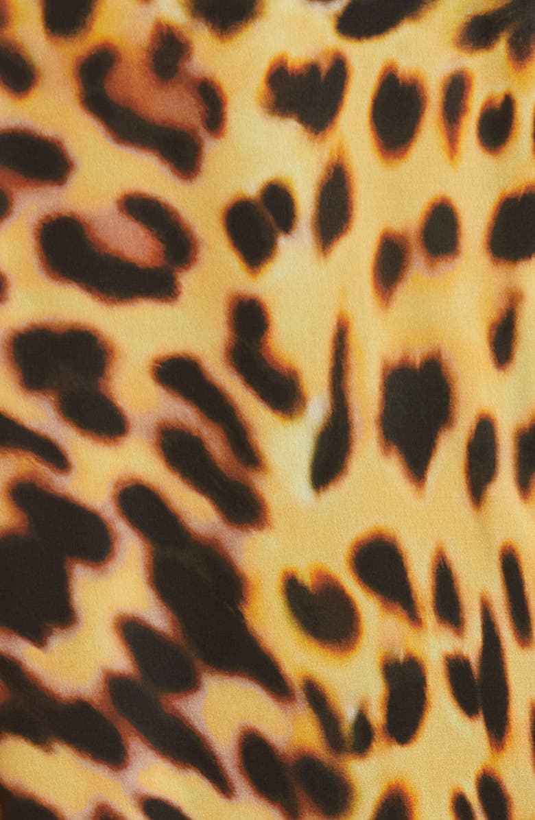 Stella McCartney Animal Print Long Sleeve Tie Waist Jumpsuit, Alternate, color, 