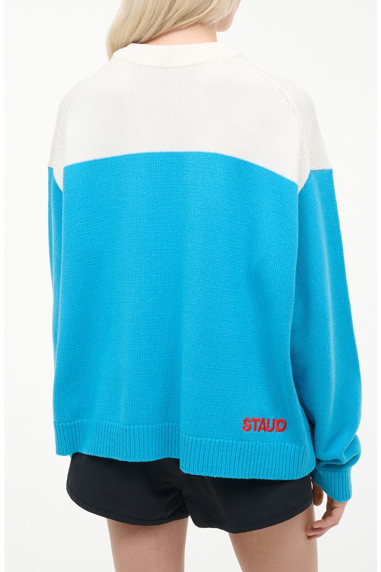 Reya Sequin Shark Cotton Blend Sweater, Alternate, color, GREAT WHITE