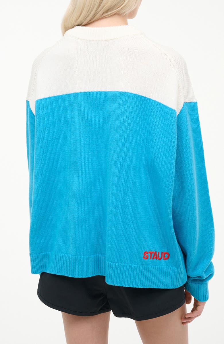 STAUD Giada Sequin Embellished Shark Sweater, Alternate, color, Great White Shark