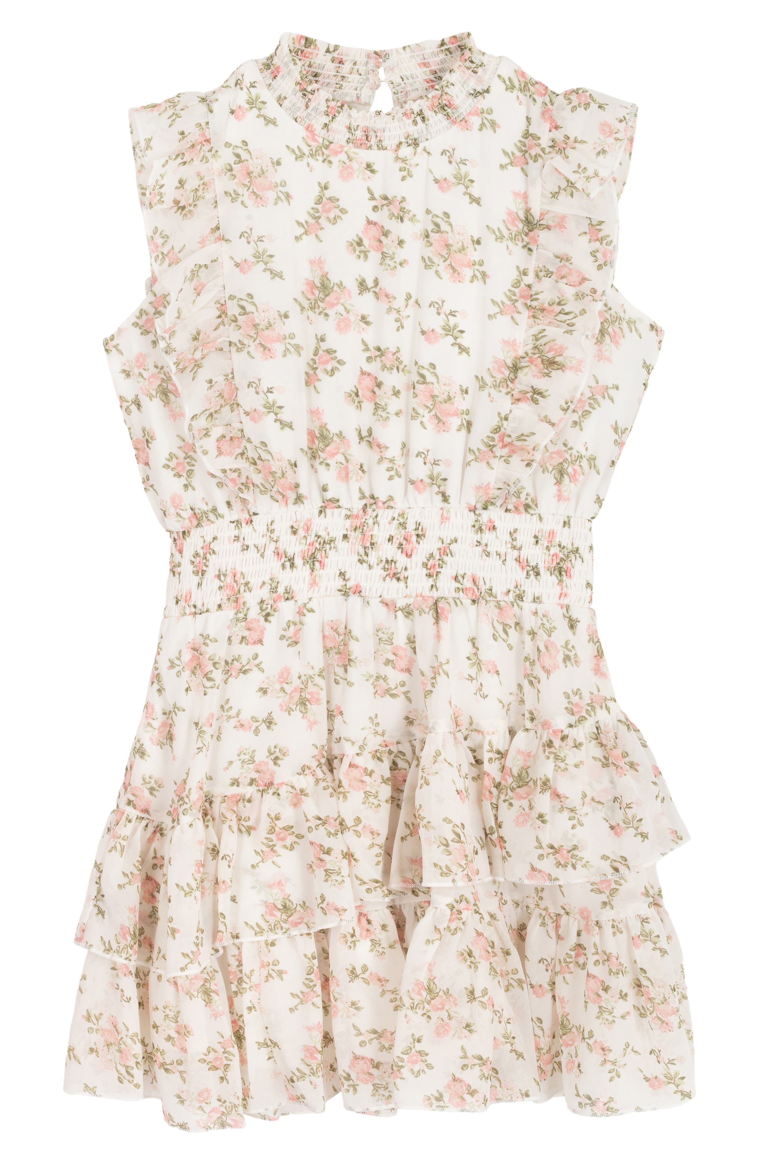 Rare Editions Kids' Yuryu Floral Chiffon Dress