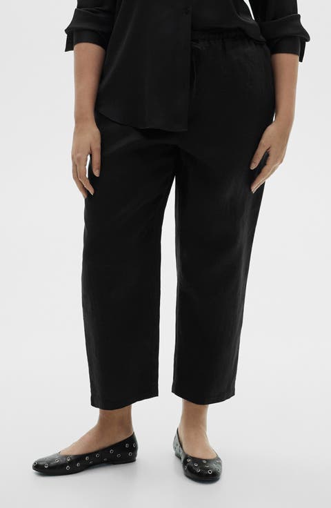 Linen Drawstring Pants (Regular & Plus)